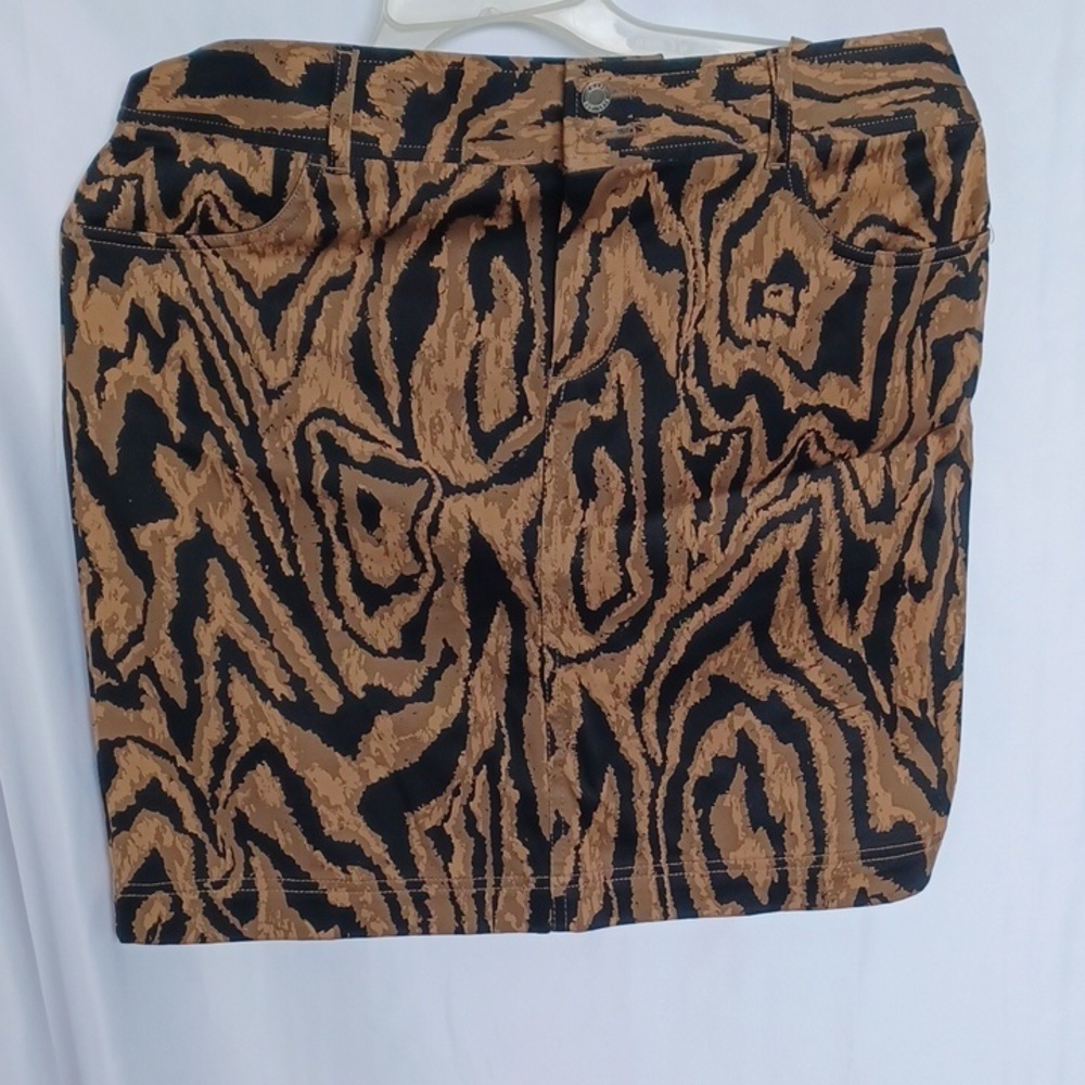 Chaps Skirt, animal print, black & brown